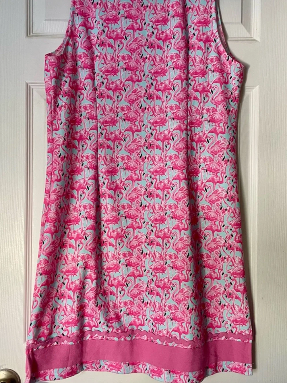 Simply Southern Pink Flamingo Print Sleeveless Mini Dress - Picture 6 of 7